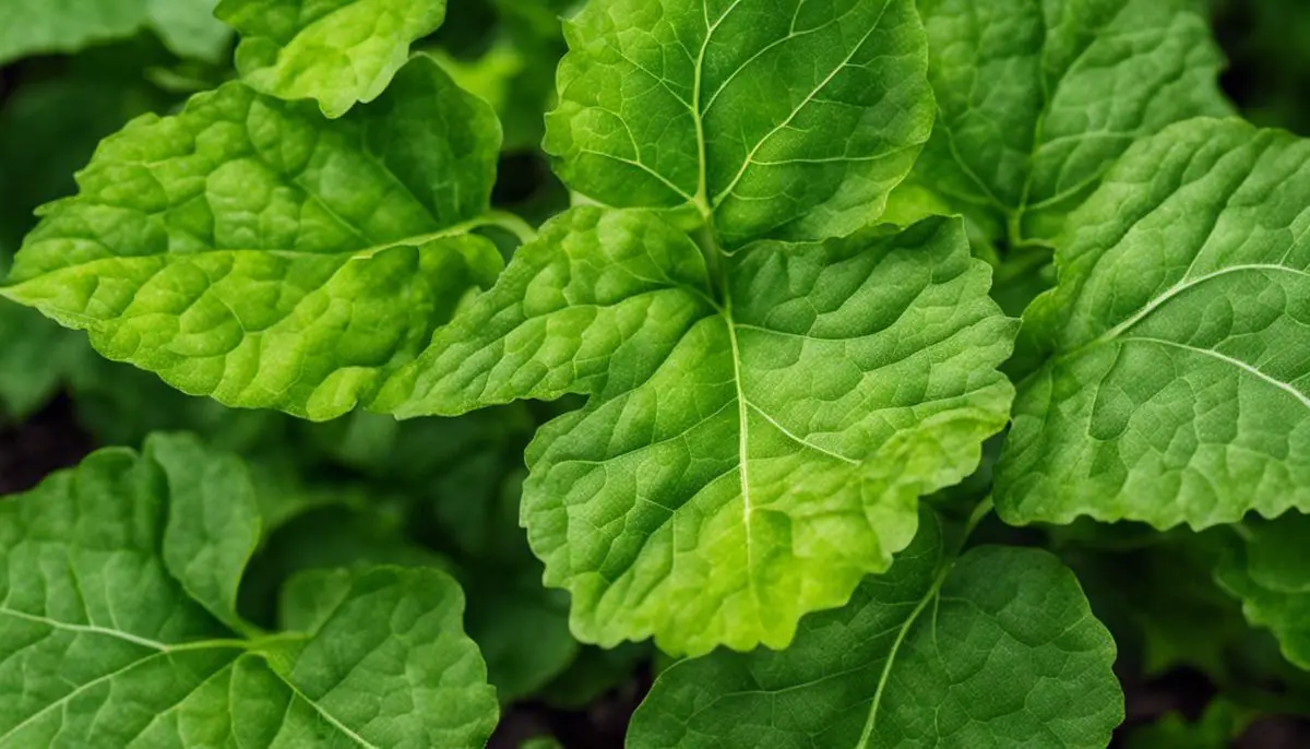 Close-up image of browning potato leaves