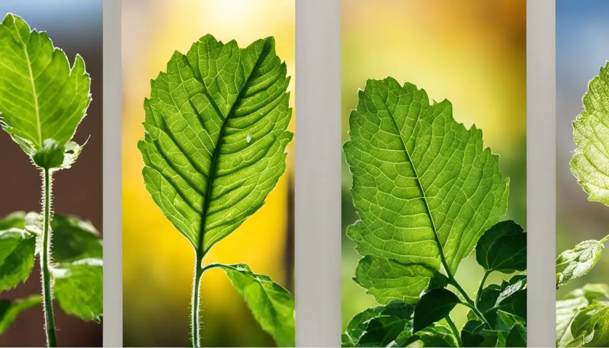 Image depicting the different stages of potato leaf browning and its effects on the plant.